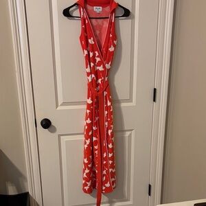 Diane Von Furstenberg Red and White Knit Top